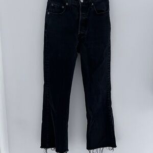 Levi’s RIBCAGE BOOT
 Black Frayed Hem Jeans size 24